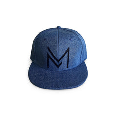 "MM" Embroidered Denim Snapback