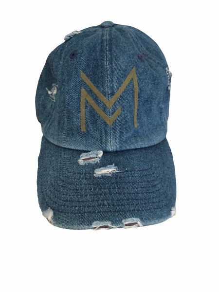 "MM" Denim Distressed Dad Hat