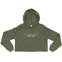 It Ain't Shaken Olive Crop Hoodie