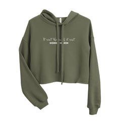 It Ain't Shaken Olive Crop Hoodie